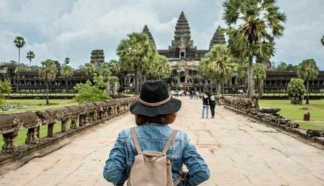 Solo traveller at Angkor Wat